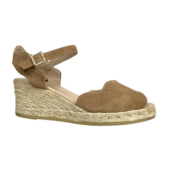 Eric Michael Lupa New Wedge Sandal Espadrille Resortwear Travel Coastal Suede - Picture 2 of 11